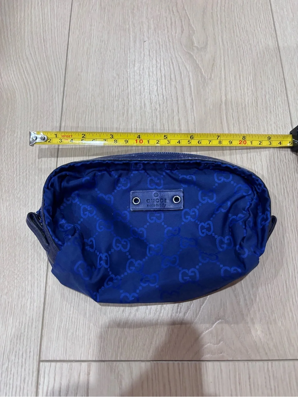 Gucci Men's Royal Blue GG Logo Toiletry Pouch